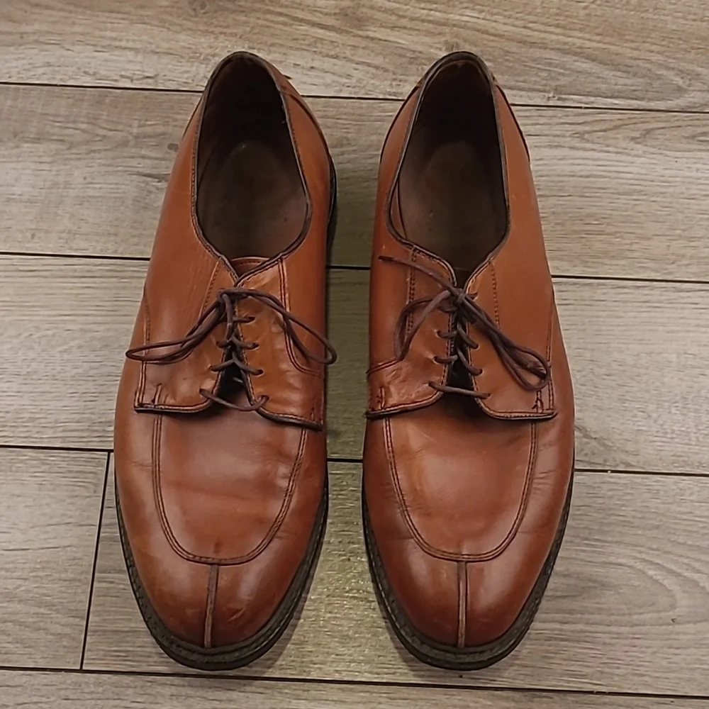 ALLEN EDMONDS‎ Ashton Tan Brown Leather Sz 11 E Mens Split Toe Dress Shoes